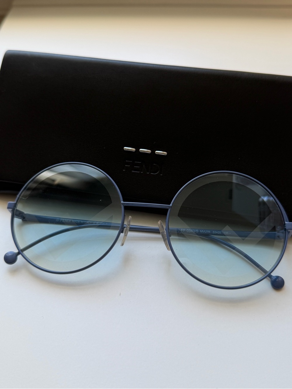 Fendi Men's Round Blue Gradient Sunglasses